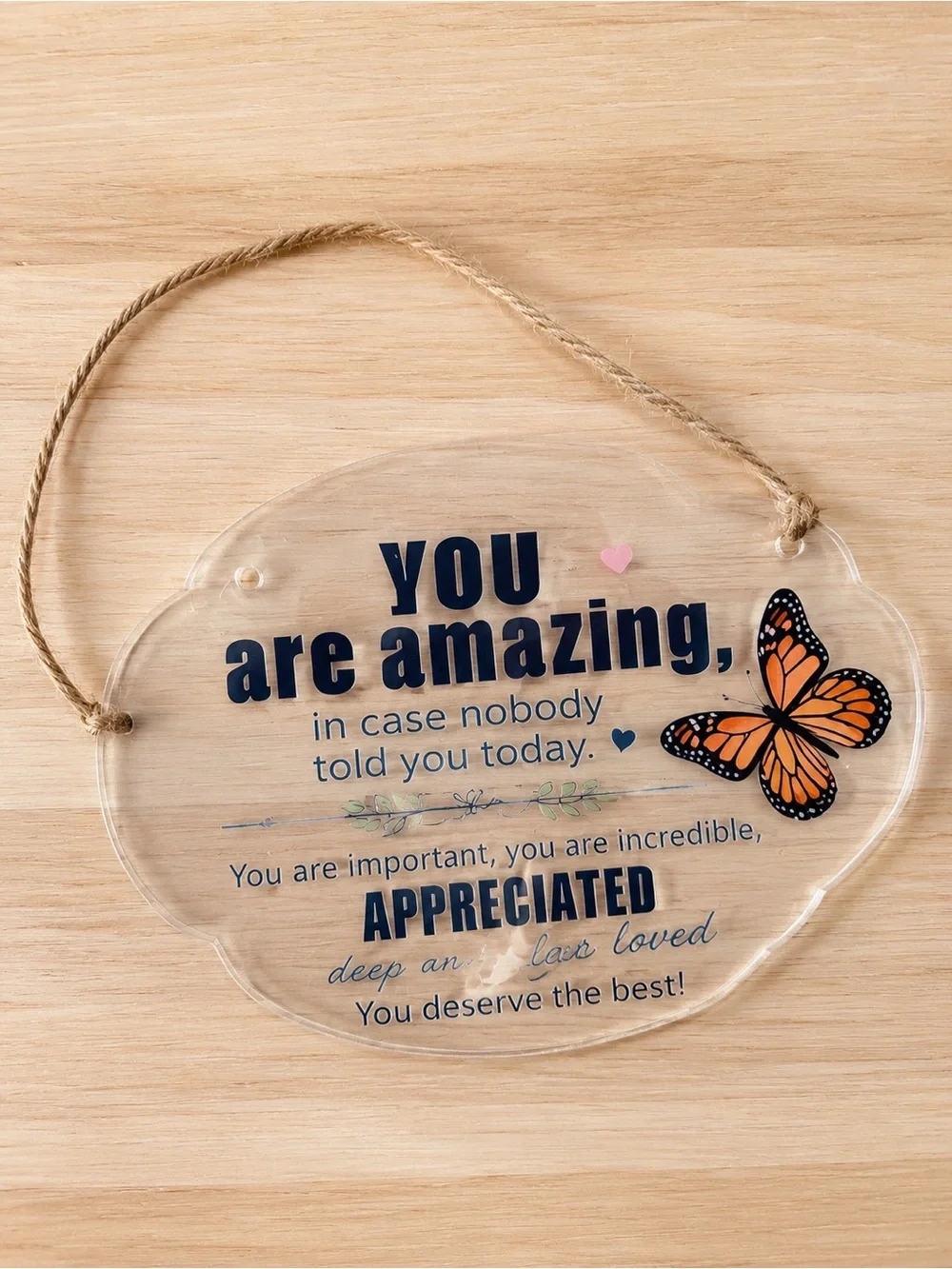 Inspirational Acrylic Hanging Sign Butterfly You Are Amazing Motivational Decor
